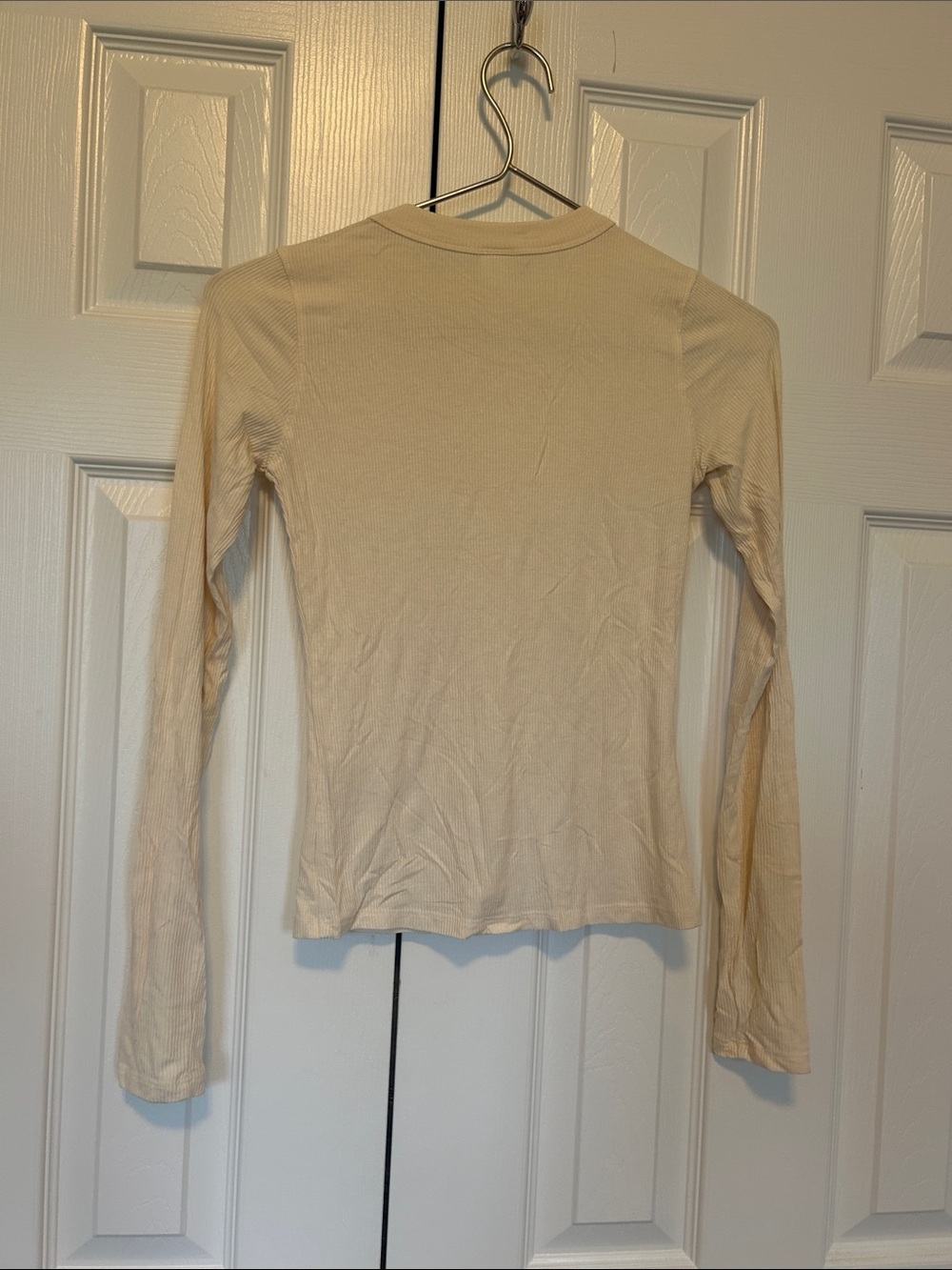 NWOT Noli Essential Long Sleeve Rib Tee - Vanilla, size S - Picture 3 of 6